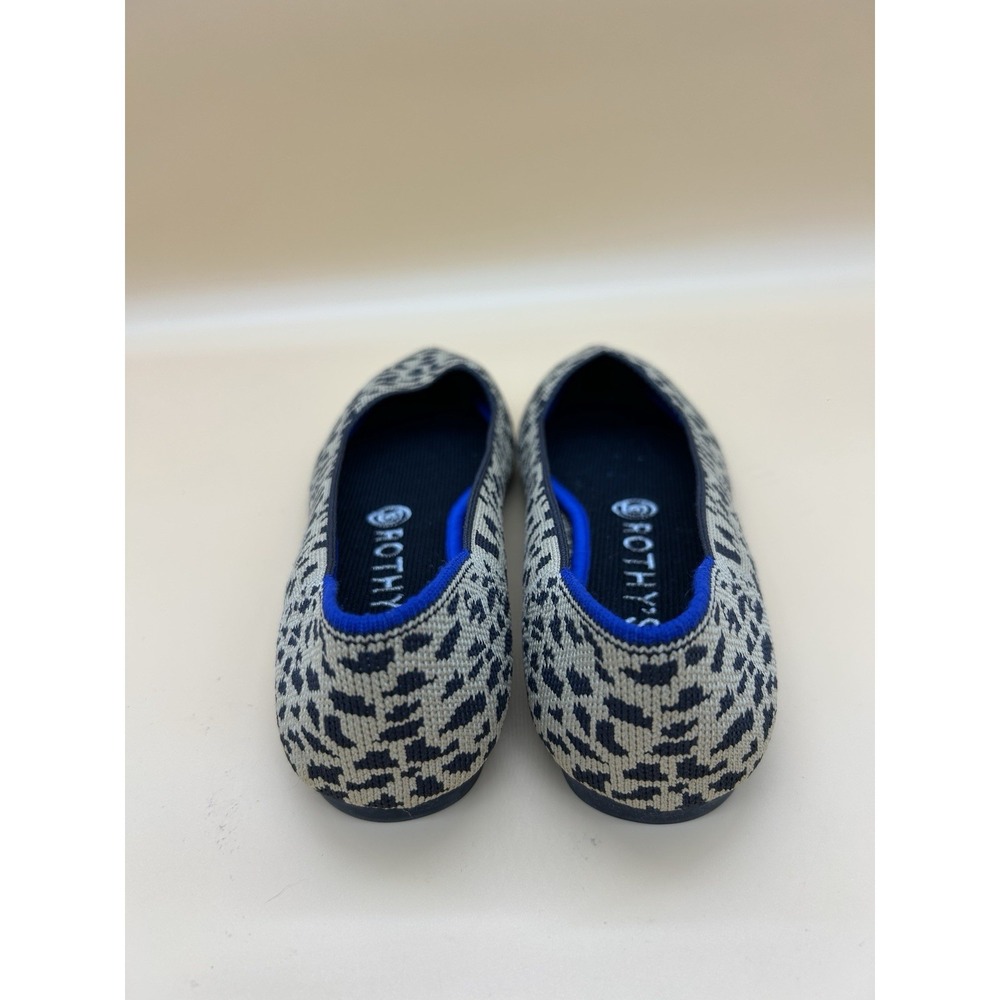 Rothy's The Point Flat Women's Size 8 RETIRED Cheetah Leopard Tan‎ Black Shoes - Picture 3 of 7